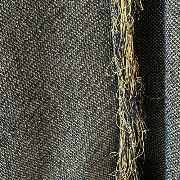 Jcrew A-line midi sweater skirt, light pecan/ navy, fringe wrap sizeL, nwt - Picture 3 of 10